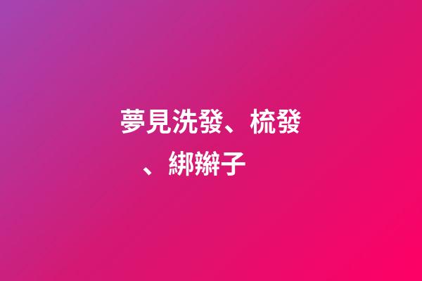 夢見洗發、梳發、綁辮子